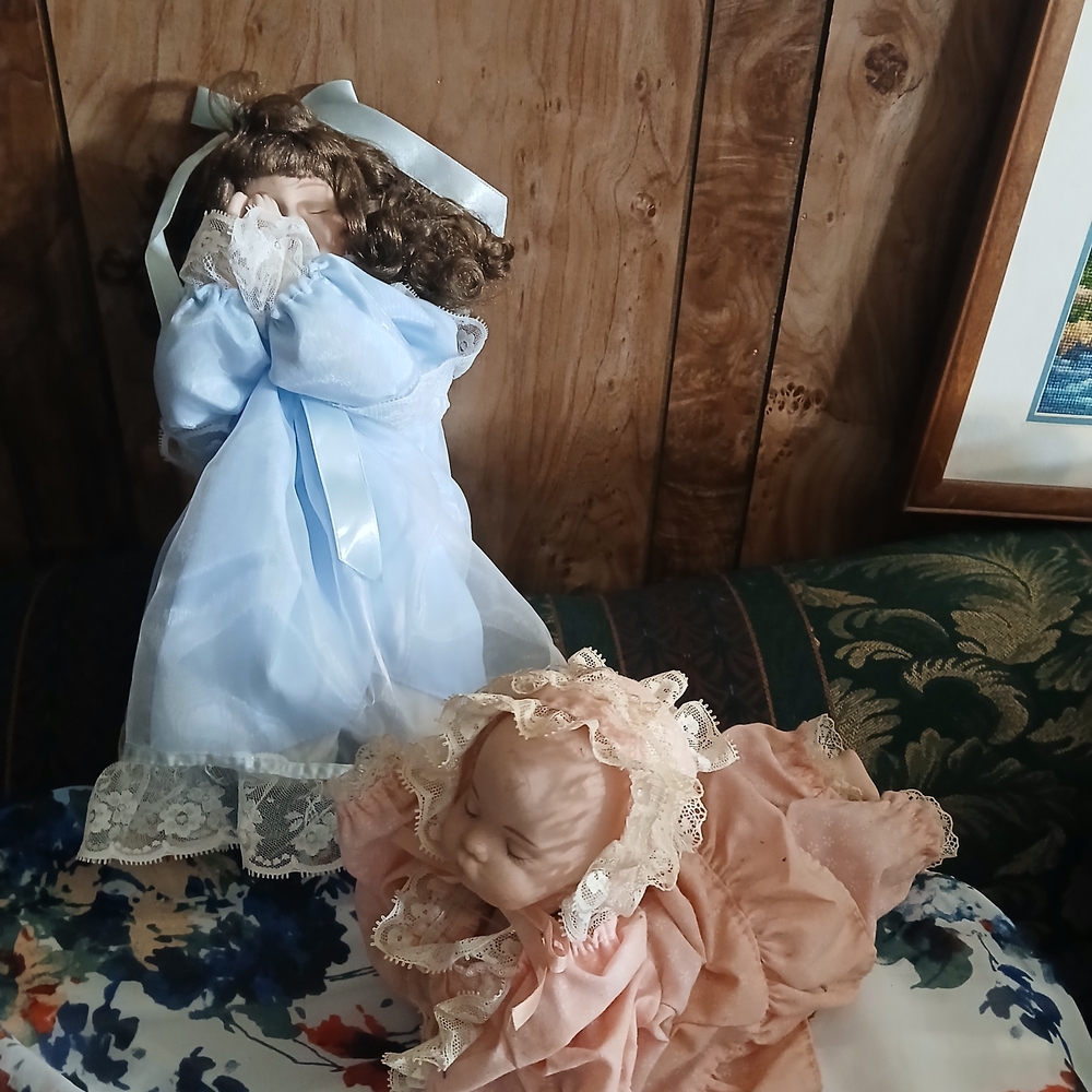 Vintage Dolls with Lace Dresses
